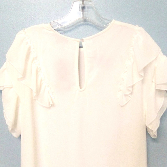 NWT off White Ruffled BOHO SHEER Layer Dress Flowy - Picture 6 of 10